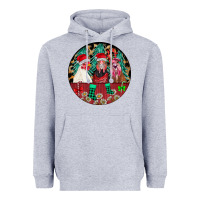 Heather Grey Chickens Heavyweight Hoodie - CowhideDigitalArt