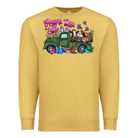 Antique Gold happy easter day truck Premium Sweatshirt - CowhideDigitalArt
