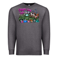 Charcoal Heather happy easter day truck Premium Sweatshirt - CowhideDigitalArt