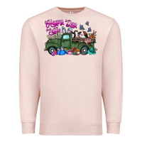 Pale Pink happy easter day truck Premium Sweatshirt - CowhideDigitalArt