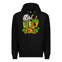 Black lucky dog St. Patrick's Premium Hoodie - FaDigitalArtStudio