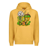 Mustard lucky dog St. Patrick's Premium Hoodie - FaDigitalArtStudio