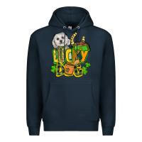 Navy lucky dog St. Patrick's Premium Hoodie - FaDigitalArtStudio