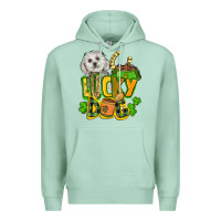 Seafoam lucky dog St. Patrick's Premium Hoodie - FaDigitalArtStudio