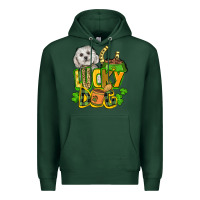 Sports Green lucky dog St. Patrick's Premium Hoodie - FaDigitalArtStudio