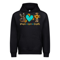 Black peace love faith with cros and sunflower Urban Hoodie - Artiststas