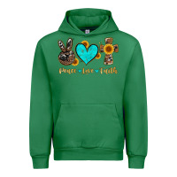 Emerald peace love faith with cros and sunflower Urban Hoodie - Artiststas