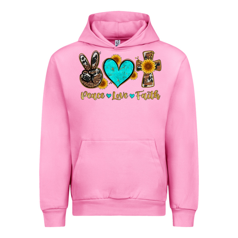 Peace Love Faith With Cros And Sunflower Urban Hoodie by Artiststas | Teevron