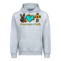 Heather Grey peace love faith with cros and sunflower Urban Hoodie - Artiststas