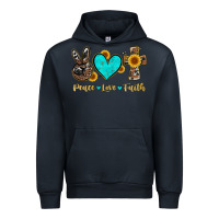 Navy peace love faith with cros and sunflower Urban Hoodie - Artiststas