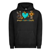 Pigment Black peace love faith with cros and sunflower Urban Hoodie - Artiststas