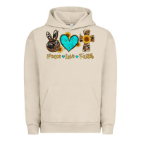 Pigment French Oak peace love faith with cros and sunflower Urban Hoodie - Artiststas