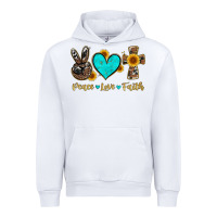 White peace love faith with cros and sunflower Urban Hoodie - Artiststas