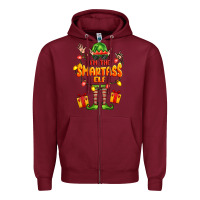 Burgundy im the smartass elf Zipper Hoodie - FaDigitalArtStudio