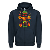 Navy im the smartass elf Zipper Hoodie - FaDigitalArtStudio
