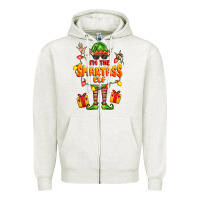 Oatmeal Heather im the smartass elf Zipper Hoodie - FaDigitalArtStudio