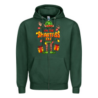 Sports Green im the smartass elf Zipper Hoodie - FaDigitalArtStudio