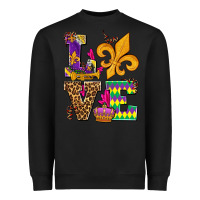 Black mardi gras love olivia Heavyweight Sweatshirt - OliviaCreatesArt