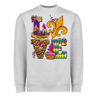 Heather Grey mardi gras love olivia Heavyweight Sweatshirt - OliviaCreatesArt
