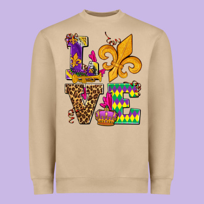 Mardi Gras Love Olivia Heavyweight Sweatshirt Designed By Oliviacreatesart