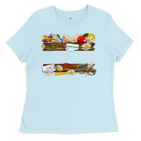 Baby Blue floral teacher custom name Ladies Tee - NancyCooperArtShop