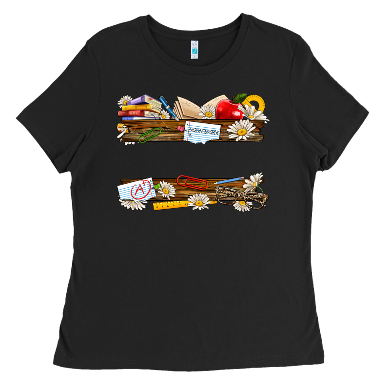 Floral Teacher Custom Name Ladies Tee by NancyCooperArtShop | Teevron