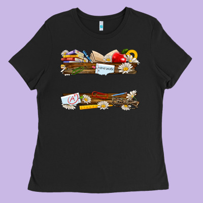 Floral Teacher Custom Name Ladies Tee Designed By Nancycooperartshop