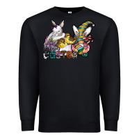 Black Happy Easter Premium Sweatshirt - CowhideDigitalArt