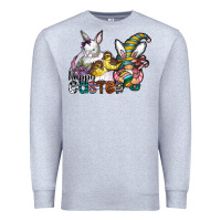 Heather Grey Happy Easter Premium Sweatshirt - CowhideDigitalArt