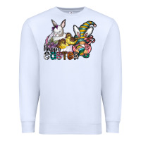 White Happy Easter Premium Sweatshirt - CowhideDigitalArt