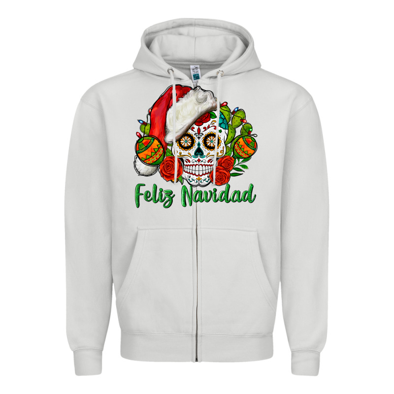 Feliz Navidad Skull Zipper Hoodie by BundleAndBundleShop | Teevron