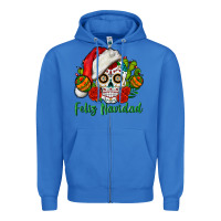 True Royal Feliz Navidad Skull Zipper Hoodie - BundleAndBundleShop