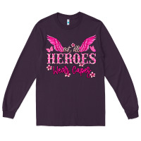 Plum Not all heroes wear capes Cancer Awareness Long Sleeve Tee - HowdyJamesFarm