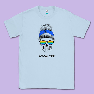 Blue Glitter Rainbow Mom Skull Classic Tee Designed By Bettercallsaul