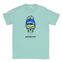 Seafoam Blue Glitter Rainbow Mom Skull Classic Tee - Bettercallsaul