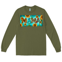 Army Green western mama with sunflowers and cactus Long Sleeve Tee - RanaPortraitStore
