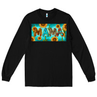 Black western mama with sunflowers and cactus Long Sleeve Tee - RanaPortraitStore