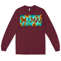 Burgundy western mama with sunflowers and cactus Long Sleeve Tee - RanaPortraitStore