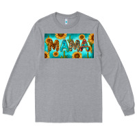 Heather Grey western mama with sunflowers and cactus Long Sleeve Tee - RanaPortraitStore