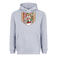 Heather Grey Christmas Pocket Heavyweight Hoodie - CowhideDigitalArt