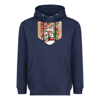 Navy Christmas Pocket Heavyweight Hoodie - CowhideDigitalArt