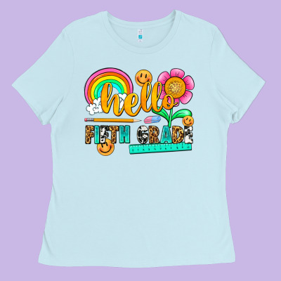 Hello Fifth Grade Ladies Tee Designed By Nancycooperartshop