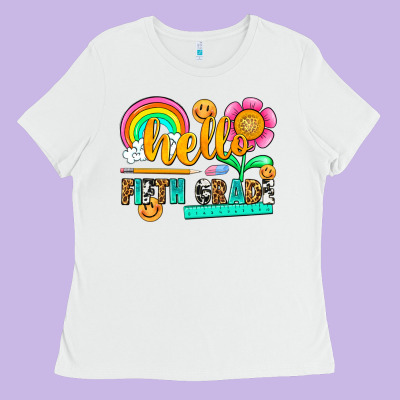 Hello Fifth Grade Ladies Tee Designed By Nancycooperartshop