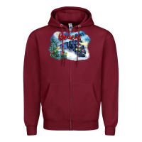 Burgundy believe polar express Zipper Hoodie - FaDigitalArtStudio