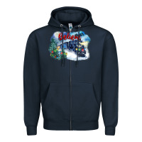 Navy believe polar express Zipper Hoodie - FaDigitalArtStudio