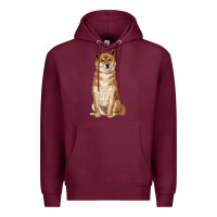 Burgundy shiba inu Premium Hoodie - RanaPortraitStore