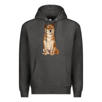 Charcoal Heather shiba inu Premium Hoodie - RanaPortraitStore