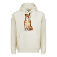 Oatmeal Heather shiba inu Premium Hoodie - RanaPortraitStore