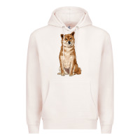 Pale Pink shiba inu Premium Hoodie - RanaPortraitStore