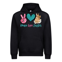 Black peace love easter with bunny and butterfly Urban Hoodie - Artiststas